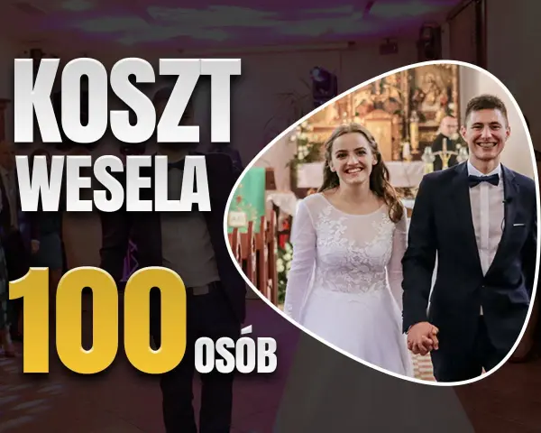 Ile kosztuje wesele na 100 osób? Młoda para trzyma się za ręce, uśmiechnięta, w kościele.